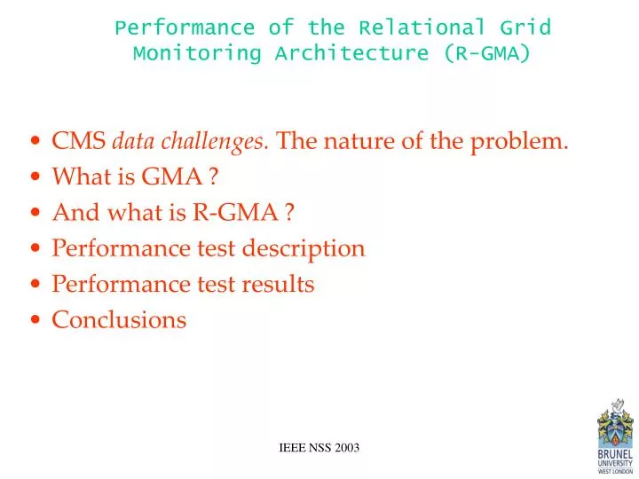 performance of the relational grid monitoring architecture r gma