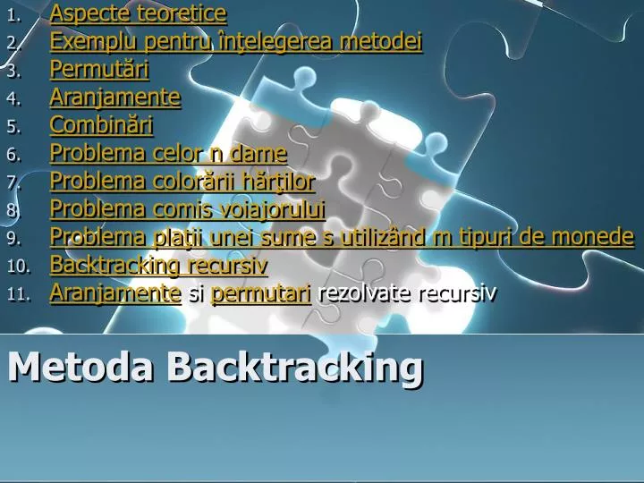 metoda backtracking