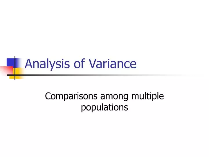 analysis of variance