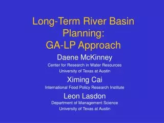 Long-Term River Basin Planning: GA-LP Approach