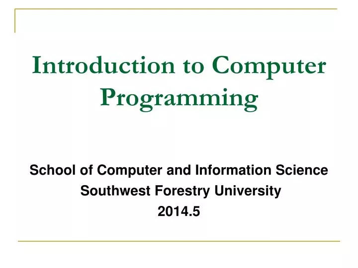 school of computer and information science southwest forestry university 2014 5