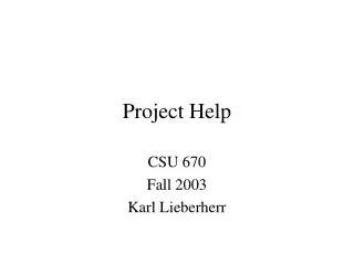 Project Help