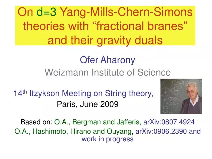 on d 3 yang mills chern simons theories with fractional branes and their gravity duals