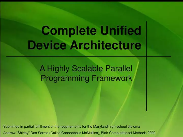 complete unified device architecture