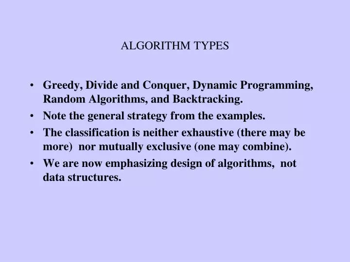 algorithm types