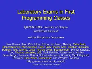 Laboratory Exams in First Programming Classes