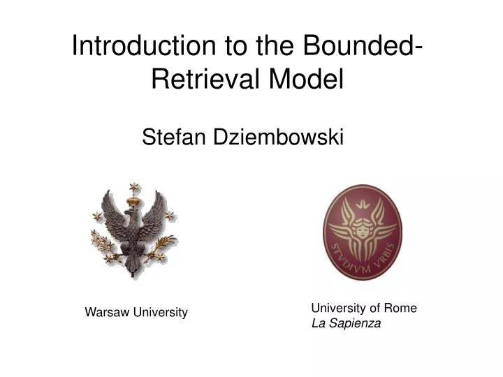 introduction to the bounded retrieval model