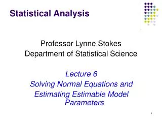 Statistical Analysis