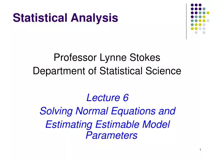 statistical analysis