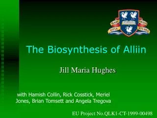 The Biosynthesis of Alliin