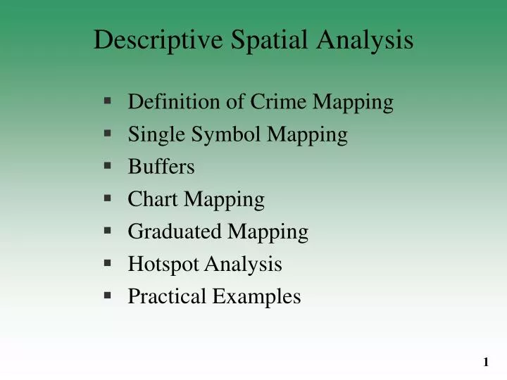 descriptive spatial analysis