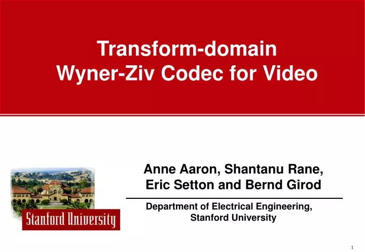 transform domain wyner ziv codec for video