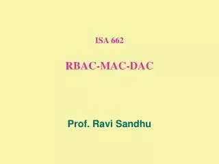 ISA 662 RBAC-MAC-DAC