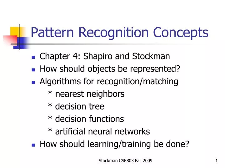 pattern recognition concepts