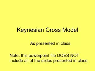 Keynesian Cross Model