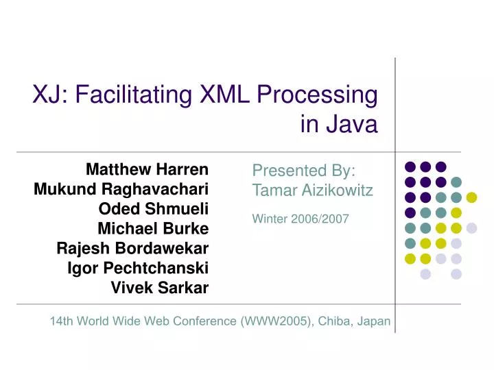 xj facilitating xml processing in java