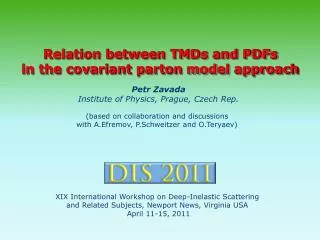 Relation between TMDs and PDFs in the covariant parton model approach
