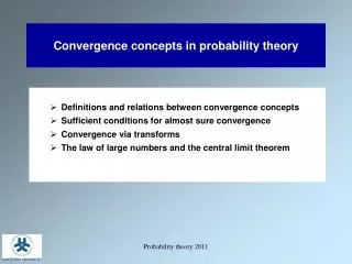 Convergence concepts in probability theory