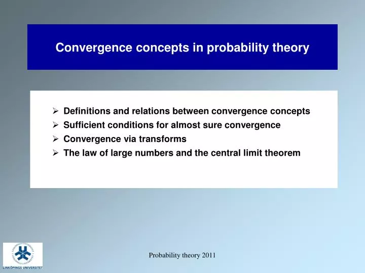 convergence concepts in probability theory