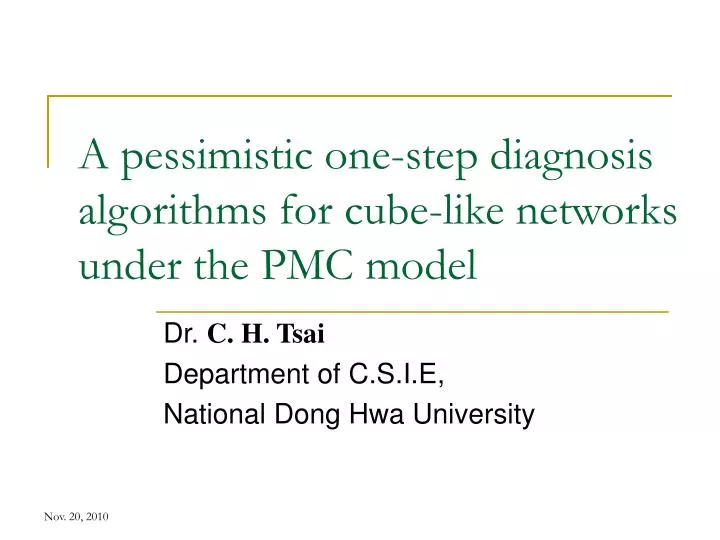a pessimistic one step diagnosis algorithms for cube like networks under the pmc model