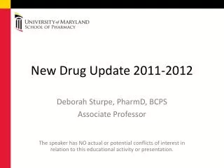 New Drug Update 2011-2012