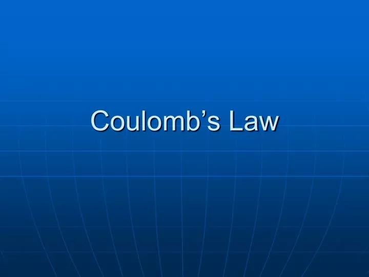 coulomb s law