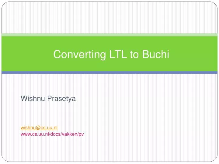 converting ltl to buchi