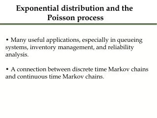 Exponential distribution and the Poisson process