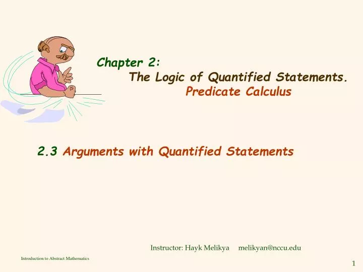 chapter 2 the logic of quantified statements predicate calculus