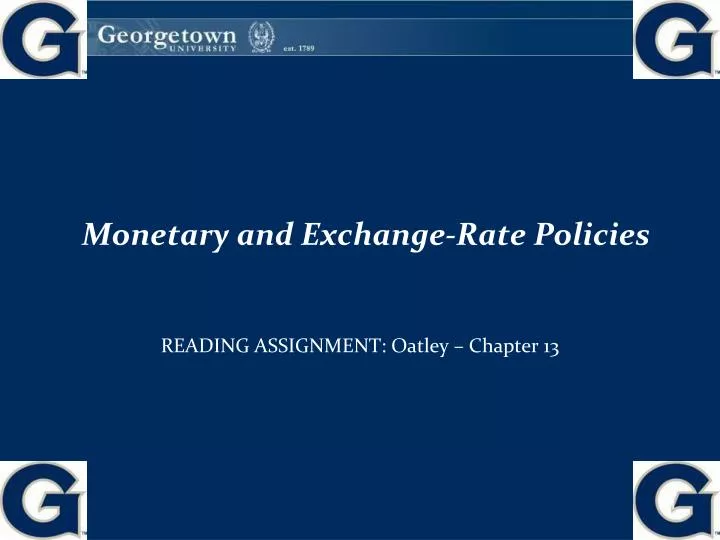 monetary and exchange rate policies