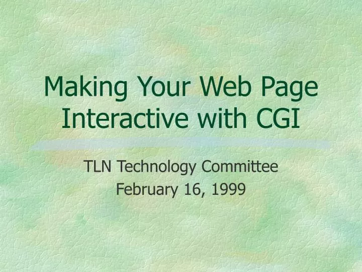 making your web page interactive with cgi