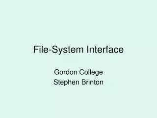 File-System Interface