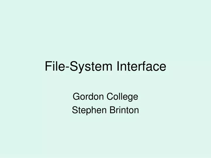 file system interface