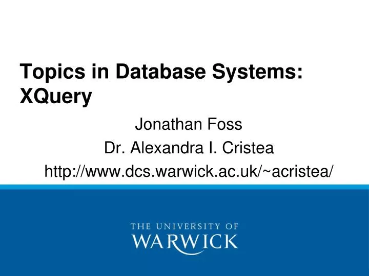 topics in database systems xquery