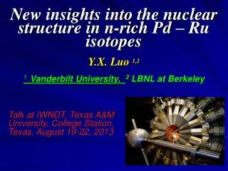 Talk at IWNDT, Texas A&amp;M University, College Station, Texas, August 19-22, 2013