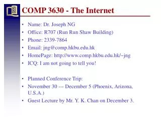 COMP 3630 - The Internet