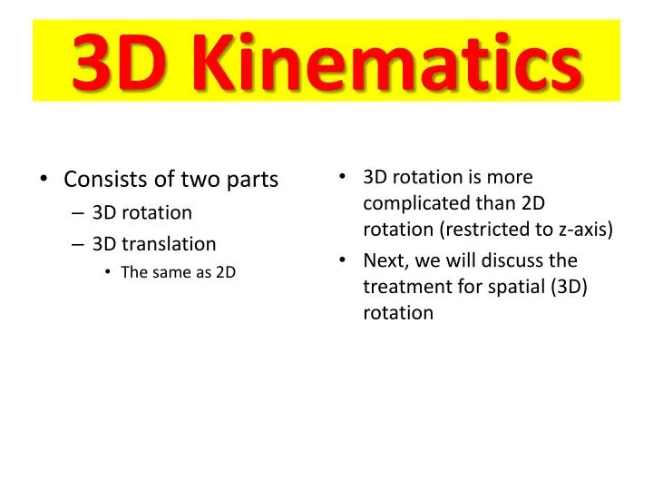 3d kinematics