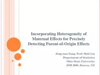 Incorporating Heterogeneity of Maternal Effects for Precisely Detecting Parent-of-Origin Effects