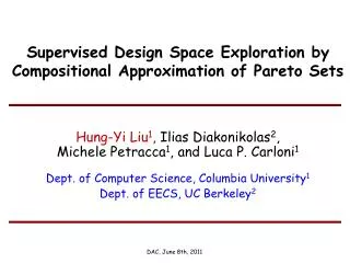 Supervised Design Space Exploration by Compositional Approximation of Pareto Sets