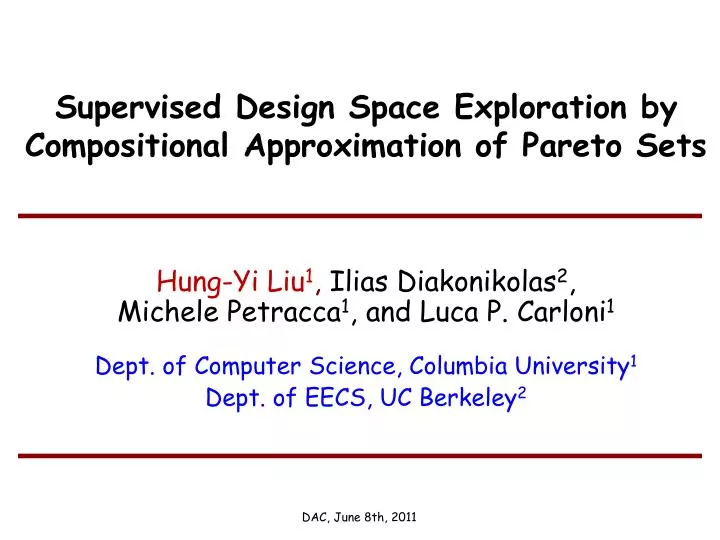 supervised design space exploration by compositional approximation of pareto sets