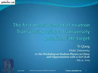 the first measurement of neutron transversity using a transversely polarized 3 he target