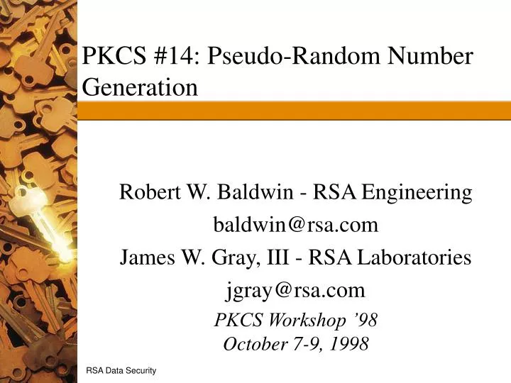 pkcs 14 pseudo random number generation
