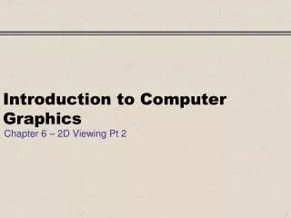 Introduction to Computer Graphics