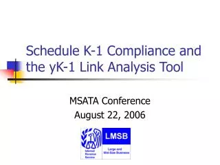 Schedule K-1 Compliance and the yK-1 Link Analysis Tool