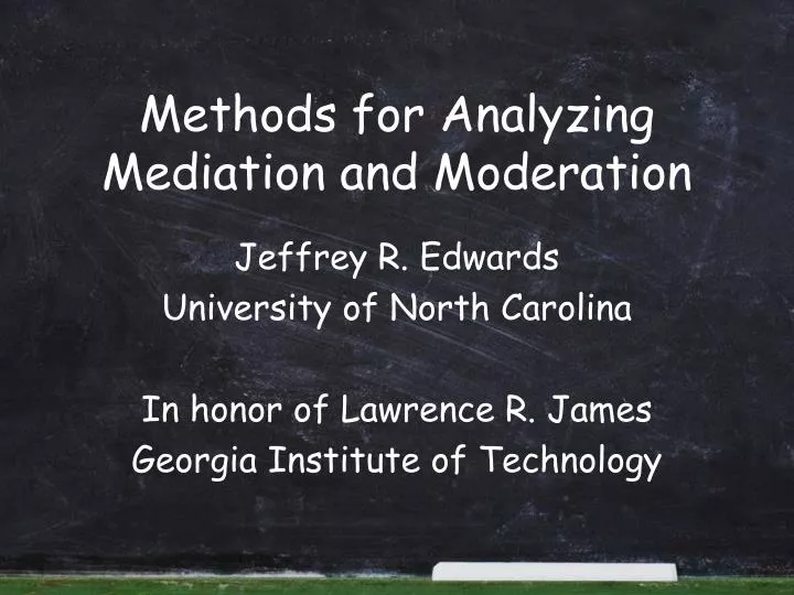 methods for analyzing mediation and moderation