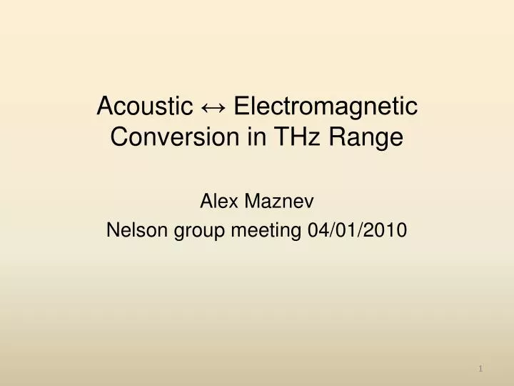 acoustic electromagnetic conversion in thz range