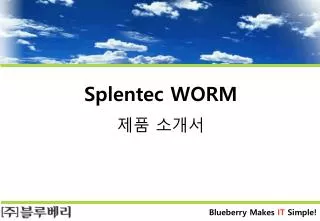 Splentec WORM 제품 소개서