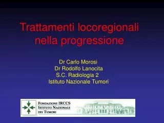 trattamenti locoregionali nella progressione