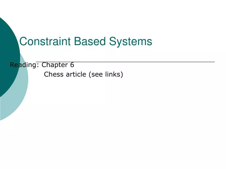 constraint based systems