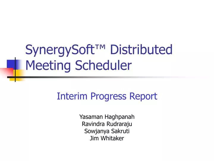 synergysoft distributed meeting scheduler